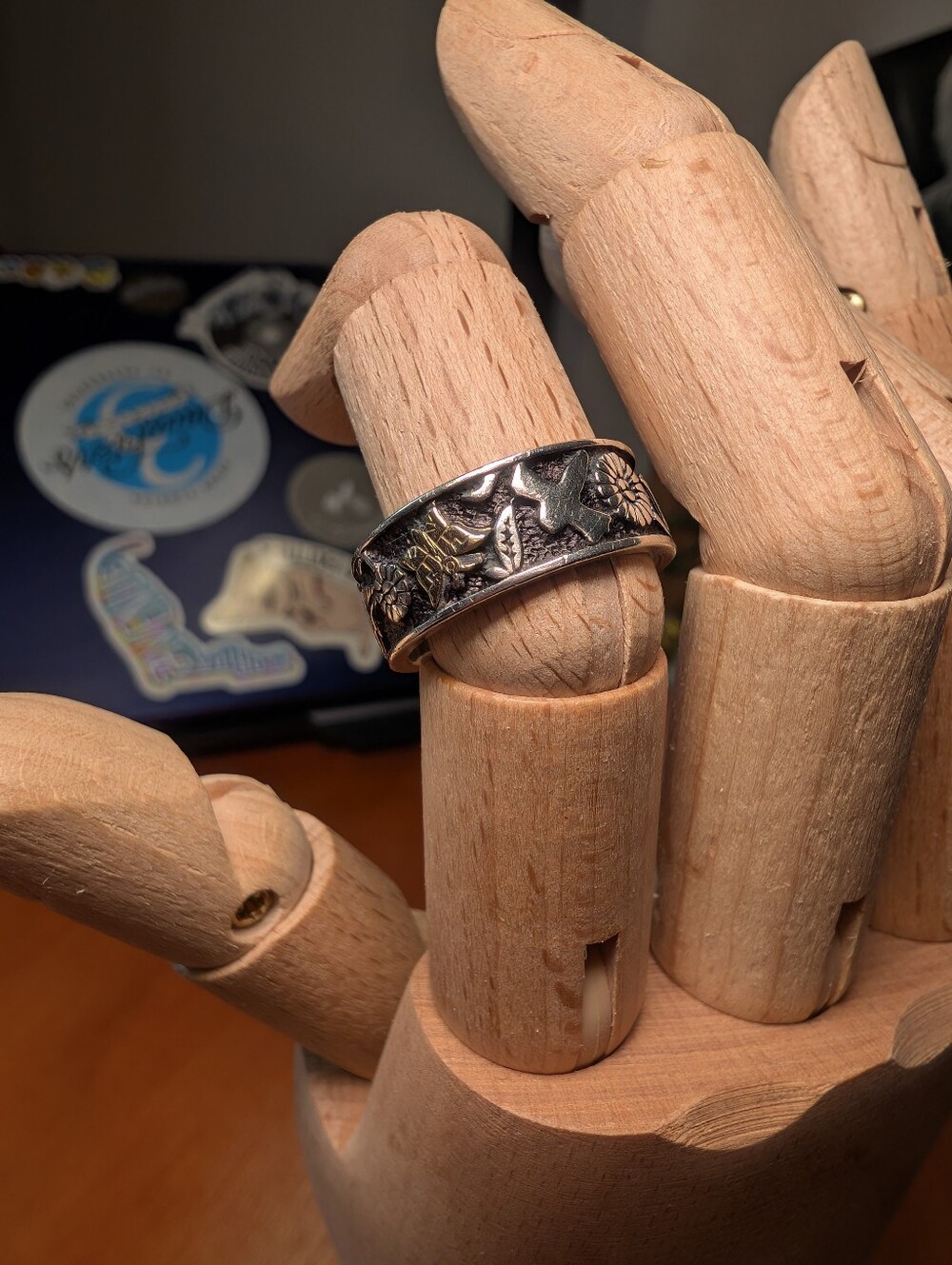 Carolyn Pollack x Roderick Tenorio Sterling Silver & 14K Gold Ring Size 9